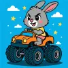 Набір для розпису по номерах "ЗАЄЦЬ НА МАШИНІ" 25Х25