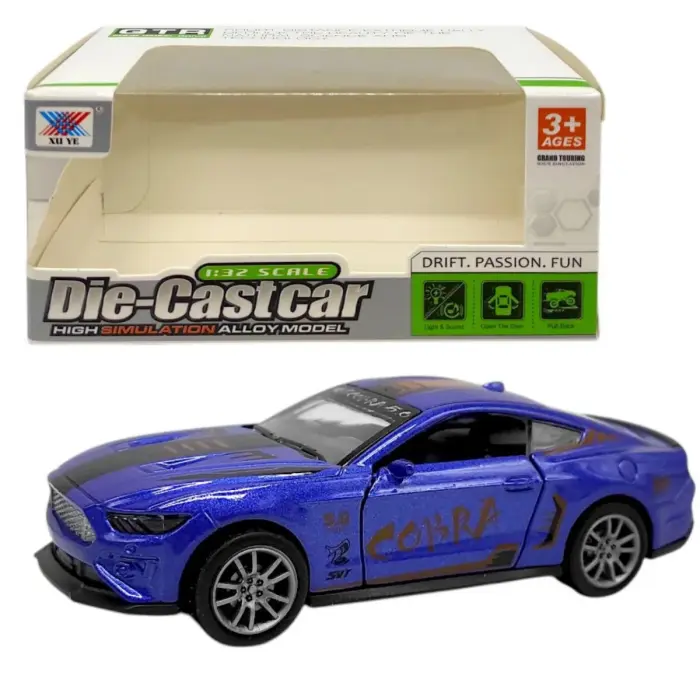Машинка 1:32 металева MUSTANG COBRA (СИНІЙ)