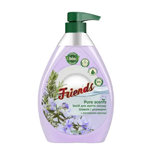 Друг засіб д/м посуду Friends Pure scents 900г Шавлія і розмарин