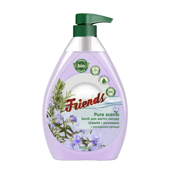 Друг засіб д/м посуду Friends Pure scents 900г Шавлія і розмарин