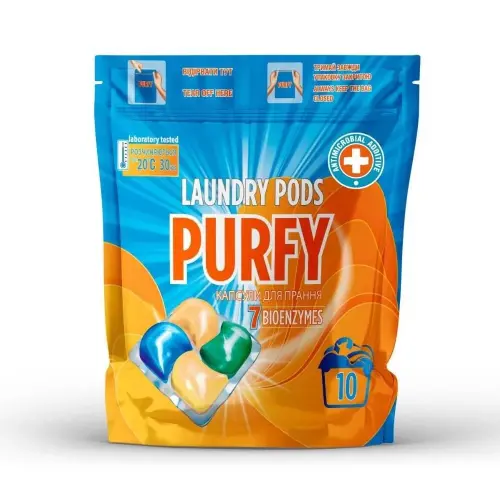 Засiб для прання в капсулах "Purfy" 10шт*19г/190г