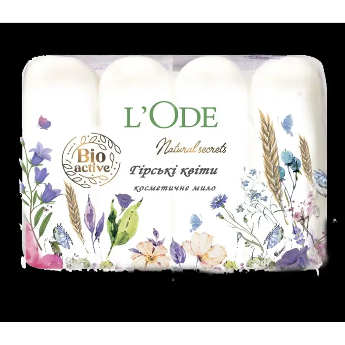 L'Ode, мило туалетне, Гірські квіти, 4шт*60г