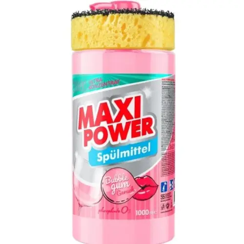 Засіб для миття посуду "MAXI POWER. Бабл Гам" 1л