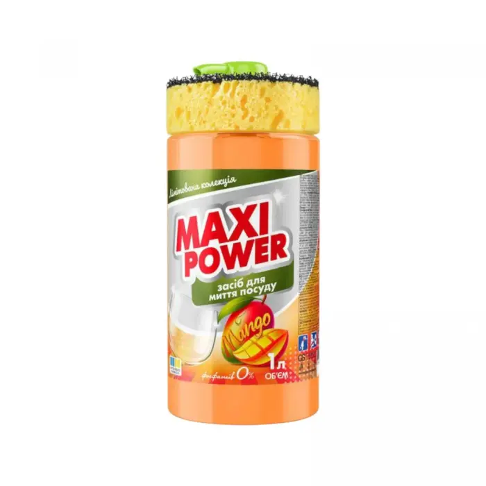 MAXI POWER Засіб для миття посуду 1л Манго