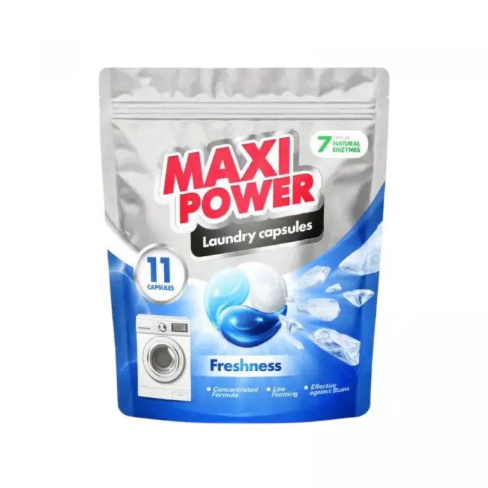 MAXI POWER Капсули для прання універсальні Свіжість 11шт