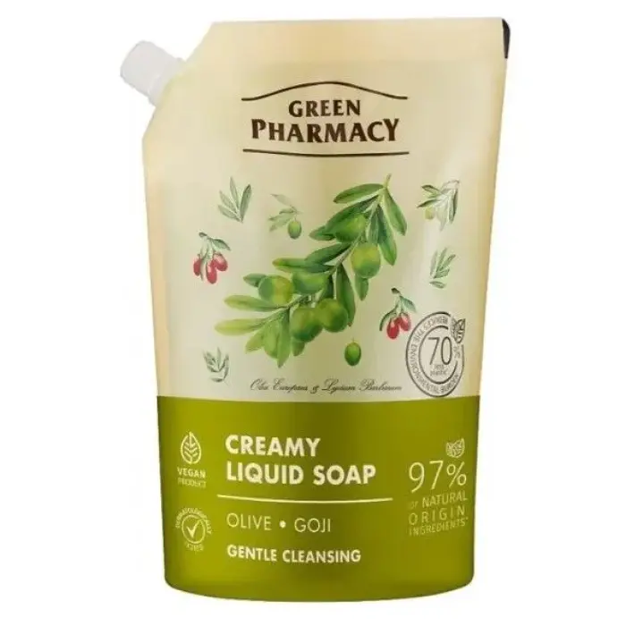 Green Pharmacy жидкое мыло 460мл дой-пак оливка и годжи EN