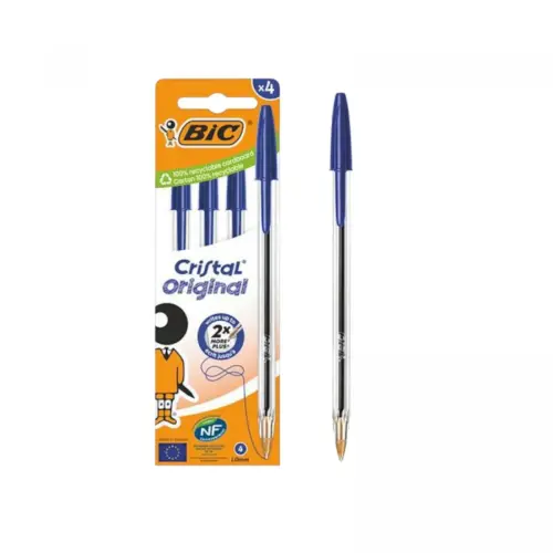 BIC Ручка Cristal Синя 4 бл.