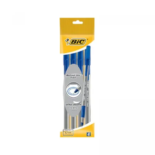 BIC Ручка Round Stic Exact Синя 4уп.