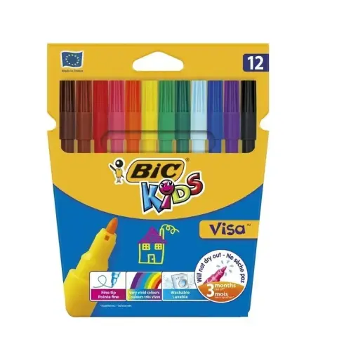 Фломастери BIC Visa 12 кольорів 12 шт
