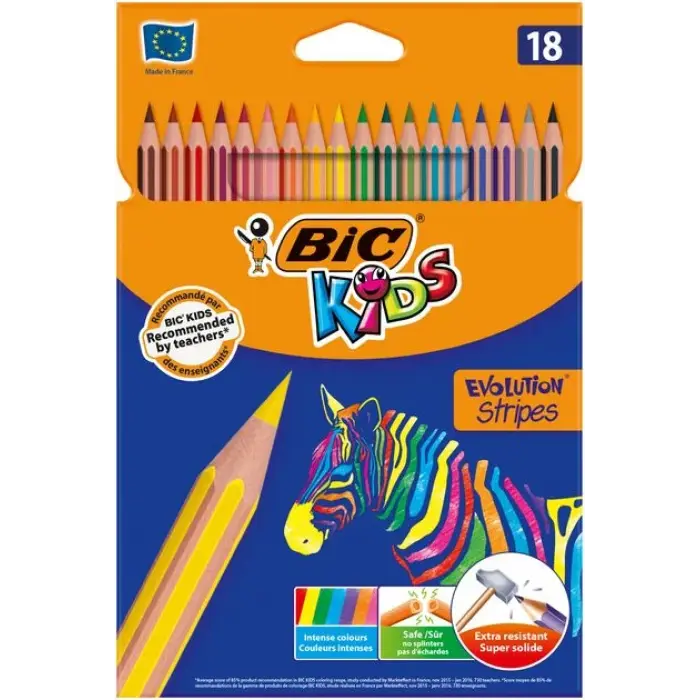 Олівці кольорові BIC Evolution Stripes 18 кольорів
