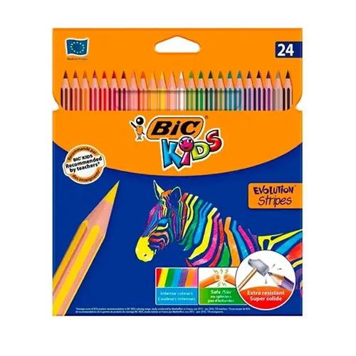 BIC Карандаш Kids Evolution Stripes 24 уп.