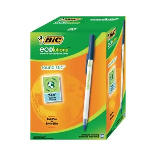 BIC Ручка Round Stic Eco Синя 60 уп.