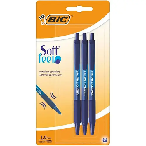 Ручка кулькова BIC Soft Clic Grip, 3 шт.