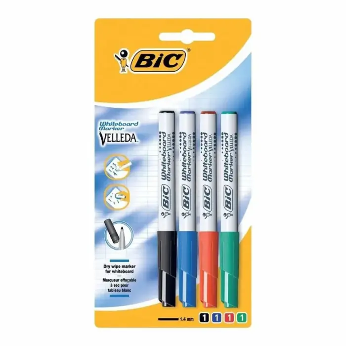 Набор маркеров BIC Velleda 1.4 мм, 4 шт.