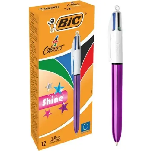 Ручка кулькова BIC 4 Colors Shine фіолетова