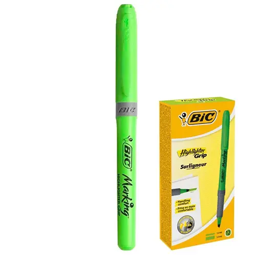 Текстовиділювач BIC Grip зелений