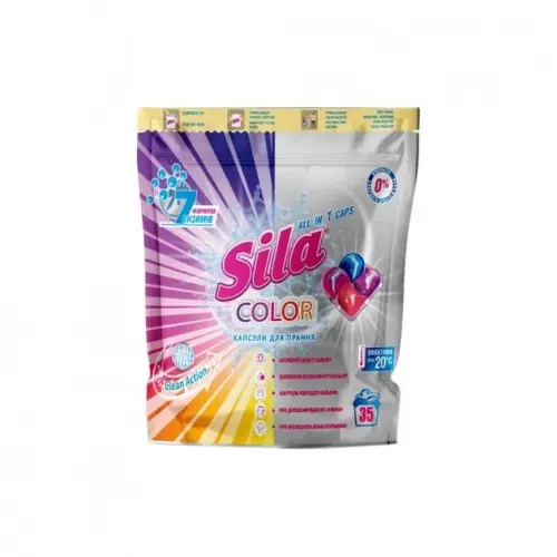 Sila Капсули для прання Засіб для прання Color у капсулах 35x24.5 г