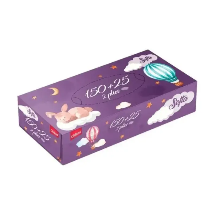 Softa Chisto Bunny Серветки косметичні сухі, 2 шари 150+25 шт