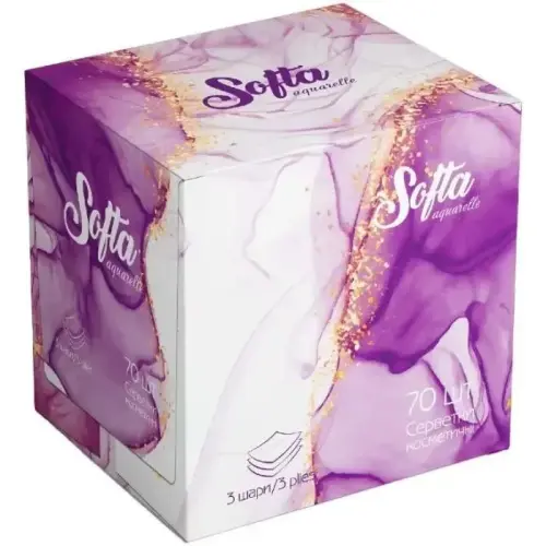 Chisto Softa Violet Серветки косметичні 3 шари, 70шт.