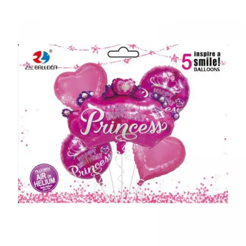 Кулі фольговані набір "Happy birthday-Princess"