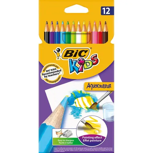 BIC Олівці кольорові акварельні Evolution Aquacouleur, 12 кольорів
