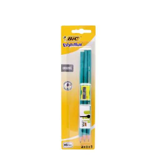 BIC Evolution Набор карандашей чернографитных с точилкой и ластиком, 5шт.