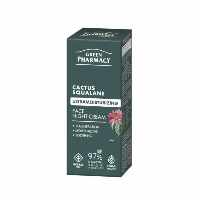 Green Pharmacy Нічний крем для обличчя Кактус + сквалан, 50мл