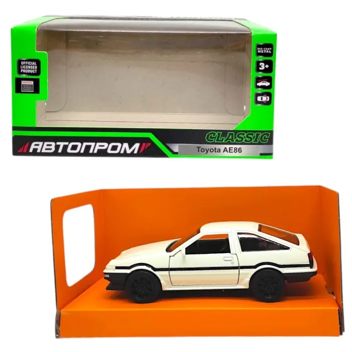 Машинка металлическая "АВТОПРОМ. Toyota AE86" (БЕЛАЯ)