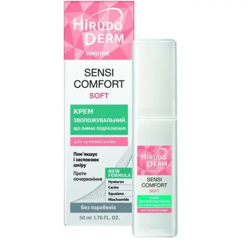 Біокон Крем для обличчя Hirudo Derm Sensitive Sensi Comfort Soft Зволожувальний проти подразнень, 50мл