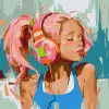 Картина за номерами - "Рожеві літні біти" ©Mariia Kotiuzhynska, 50х50см