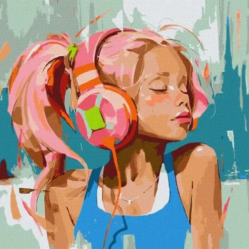 Картина за номерами - "Рожеві літні біти" ©Mariia Kotiuzhynska, 50х50см