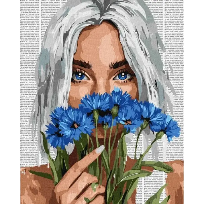 Картина по номерам - "Красочная поэзия: васильки" ©art_selena_ua, 40х50см