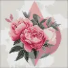 Алмазна мозаїка - Геометричні фігури з півоніями ©art_selena_ua, 30х30см