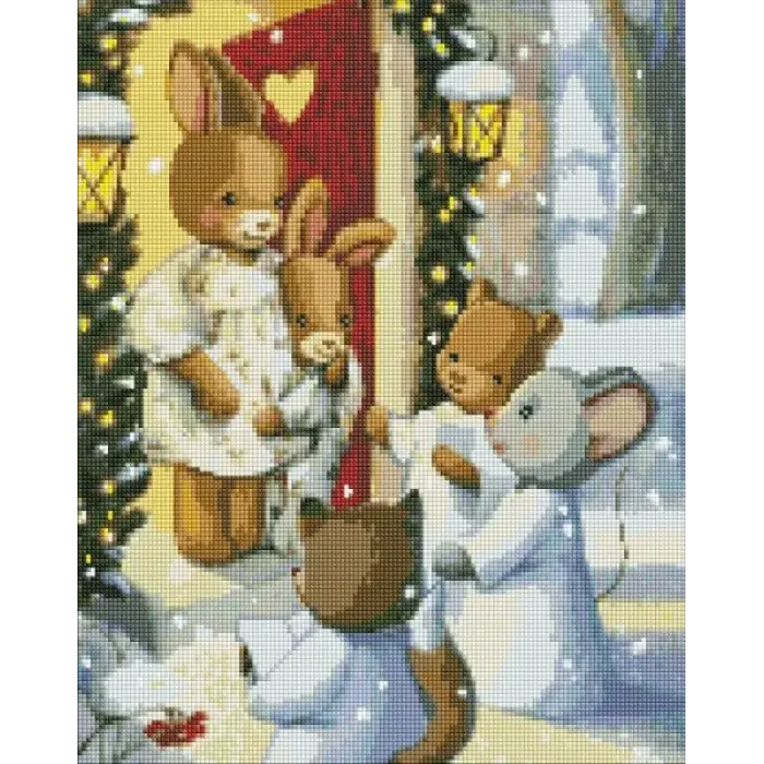 Алмазна мозаїка - "Магія колядок" з голограмними стразами (AB) ©tanya_bonya, 40х50см