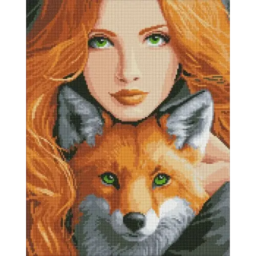 Алмазна мозаїка - "Вогняна лисиця" ©art_selena_ua, 40х50см