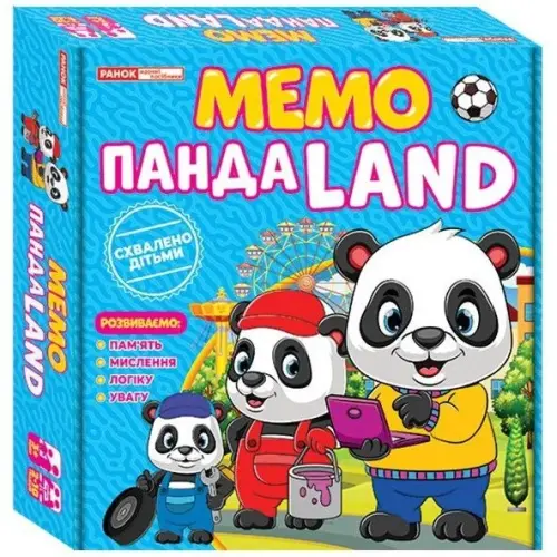 Гра Мемо "Панда LAND" навчальні ігри (укр)