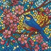 Алмазна мозаїка - "Вітраж. Синиця" ©art_selena_ua, 30х30см