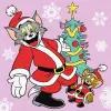 Картина по номерах "Tom and Jerry: біля ялинки" 25х25 см