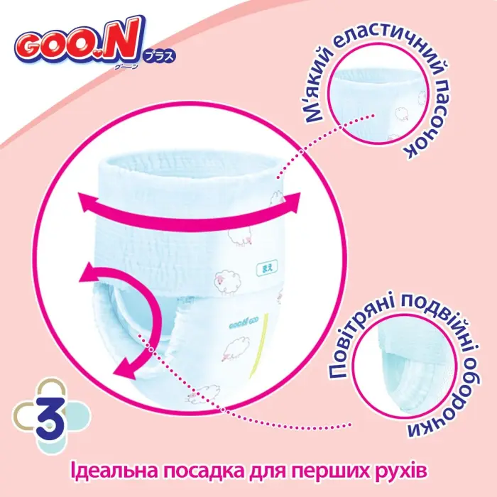 Трусики-подгузники Goo.N Plus для детей (размер 4(L), 9-14 кг, 44 шт.)