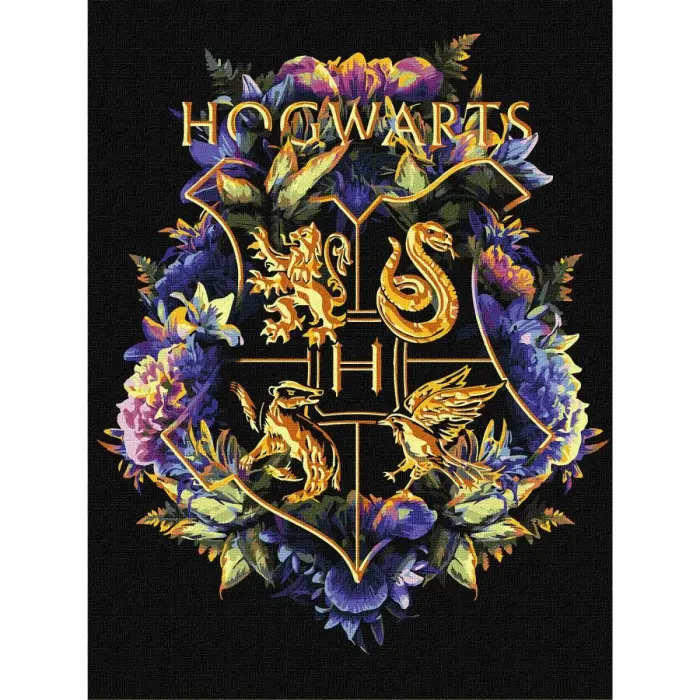 Картина за номерами з фарбами металік "Harry Potter: Герб Гоґвортсу" 30х40 см