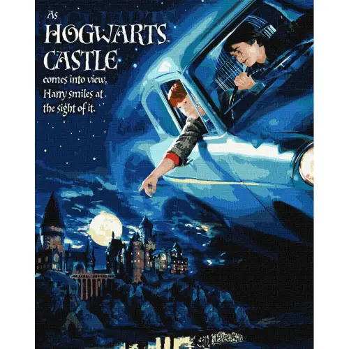 Картина за номерами з фарбами металік "Harry Potter: Політ на авто" 40х50 см
