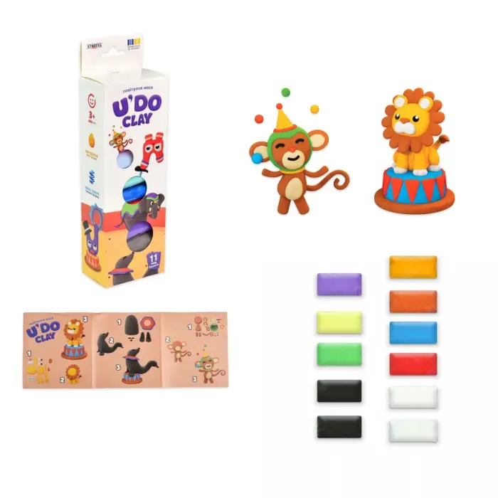 Набір для творчості UDO Clay 11 шт, брикет 10 г (ЦИРК)