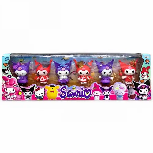 Уцінка. Фігурки аніме "Sanrio: Куромі", 6 фігурок, висота 7 см Пошкоджене пакування