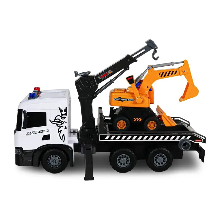 Игровой набор серии Super Big Truck – Автокран Scania с экскаватором (свет, звук)