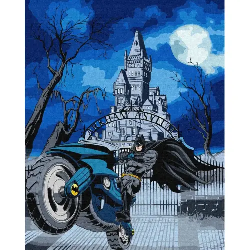 Картина по номерах "Batman: Batcycle з фарбами металік extra" 40х50см