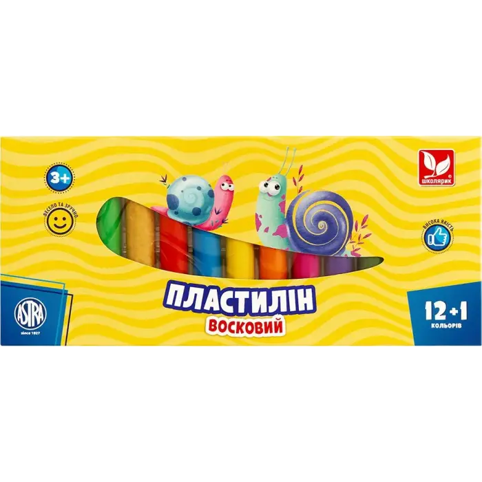 Пластилін круглий, (12+1 шт кольорів)