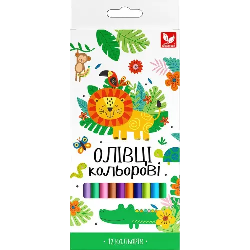 Олівці кольорові тригранні Школярик 12 кольорів