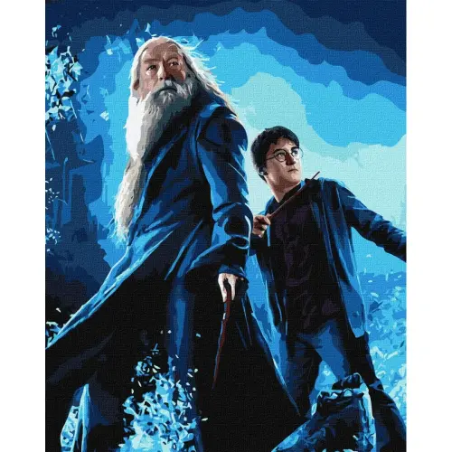 Картина за номерами з фарбами металік "Harry Potter: Гаррі та Дамблдор" 40х50см