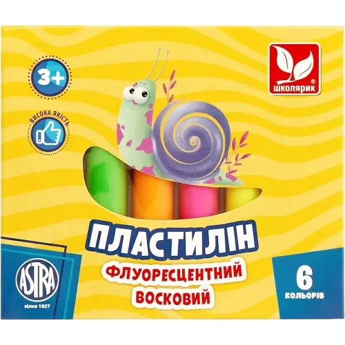 Пластилін флуоресцентний 6 кольорів