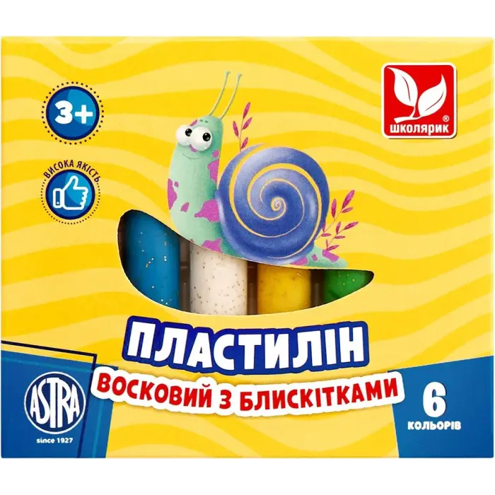 Пластилин круглый с блестками 6 цветов